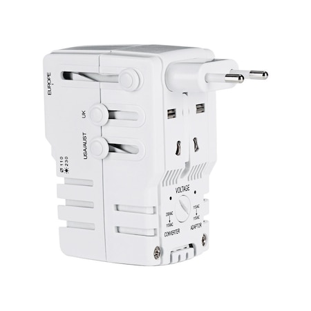 Travel Smart By Conair Plug Adapter, Plug Converter, White TS253X